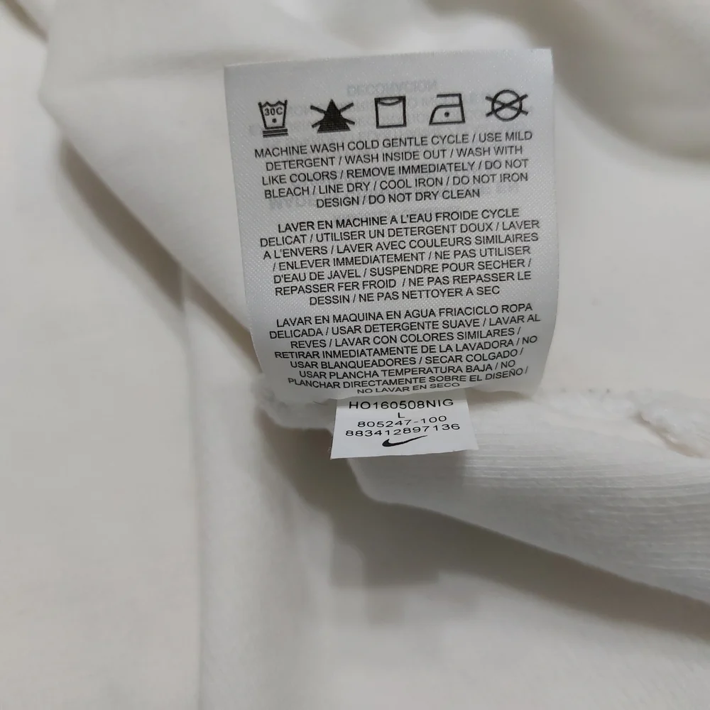 Nike White Long Sleeve with Silver Logo
